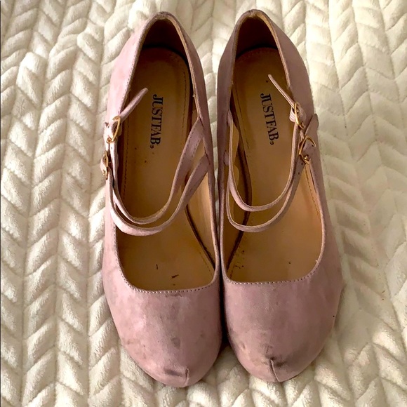 Pink Platform Strappy Heels - Picture 1 of 6